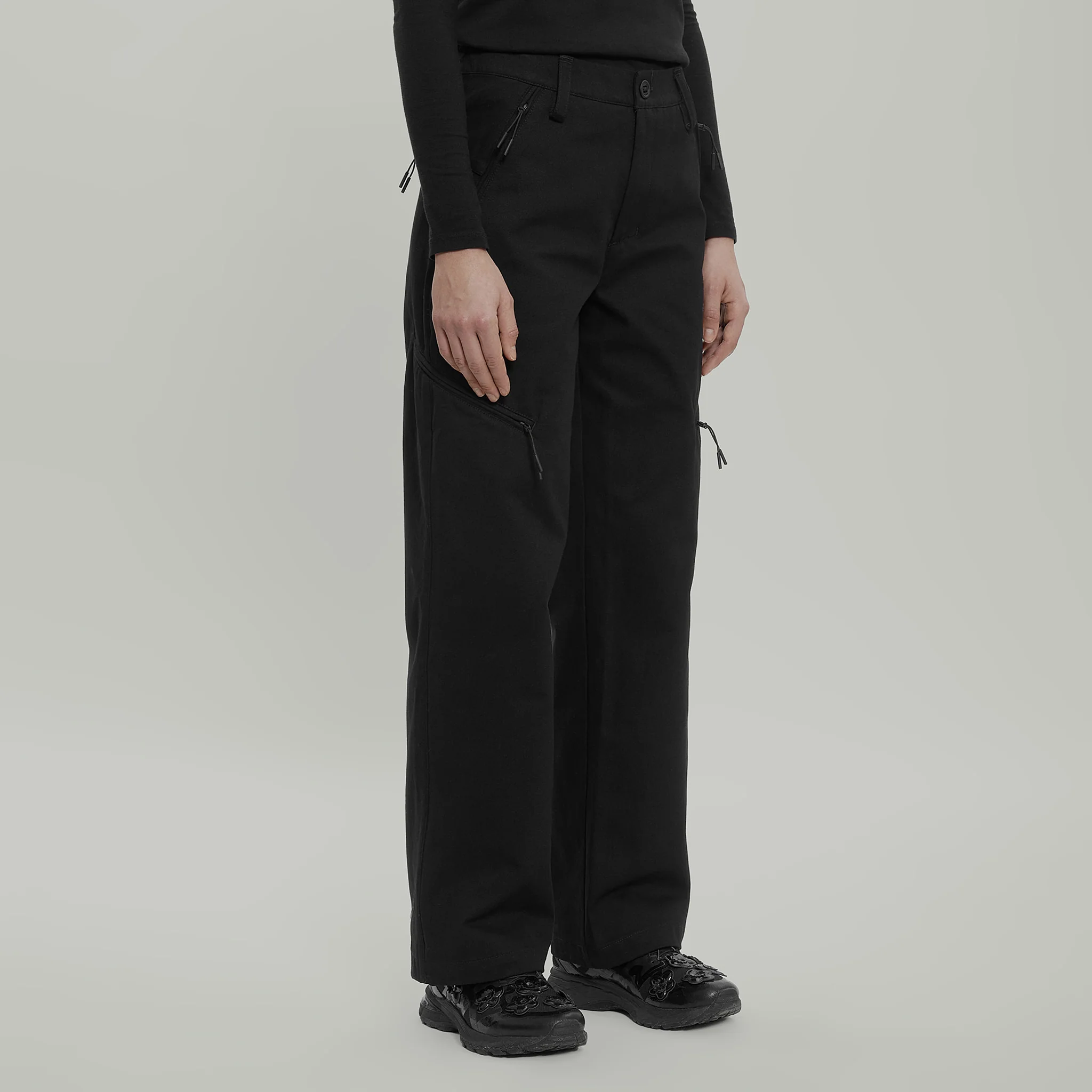 Civil Wide Cargo Cotton Pants Women Gen.2 RD-CWCCPW_GEN.2 BLACK - Image 3